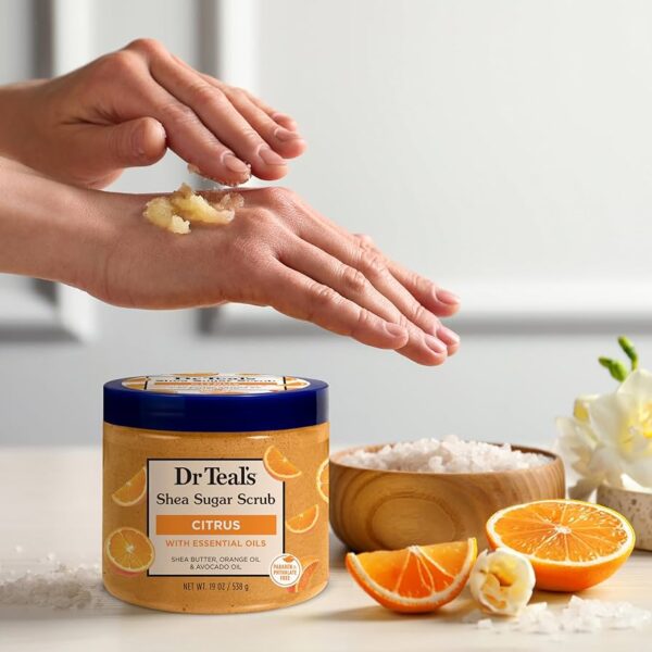 Dr Teal’s Shea Sugar Scrub, Vitamin C With Shea Butter - Image 3