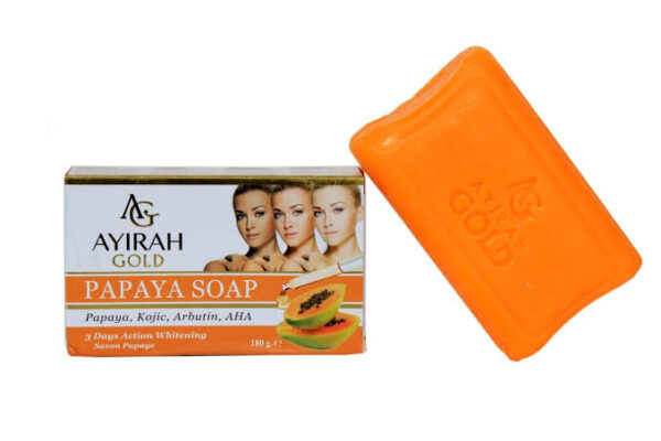 Ayirah Gold Papaya Soap Contains Kojic , Arbutin And AHA Soap - Image 3