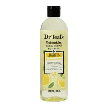 Dr Teal's Moisturizing Bath & Body Oil - Prebiotic Lemon Balm - 8.8 Fl Oz